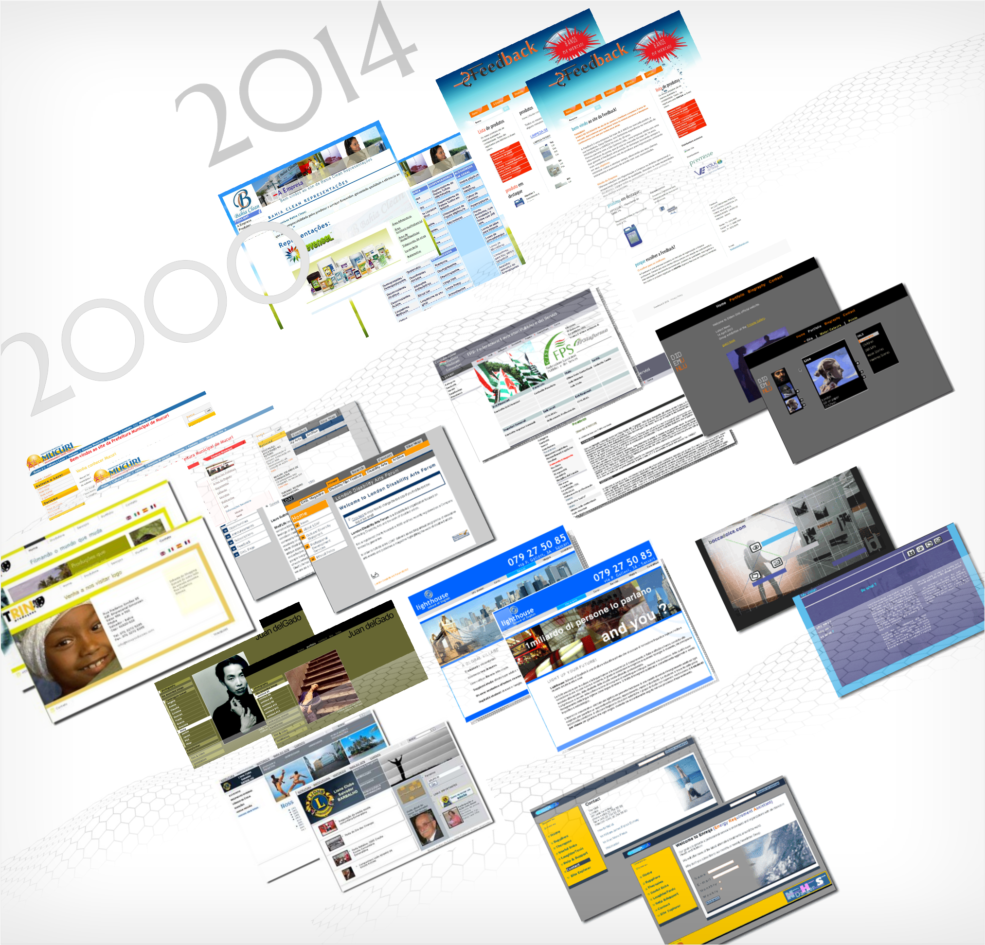 an image showing many websites made by Gian Mario Pintus